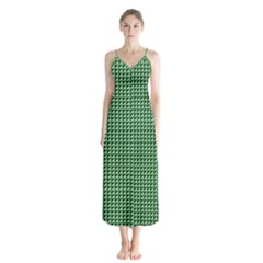 Green Triangulate Button Up Chiffon Maxi Dress by jumpercat