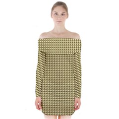 Ocre Triangulate Long Sleeve Off Shoulder Dress by jumpercat