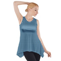 Blue Triangulate Side Drop Tank Tunic by jumpercat