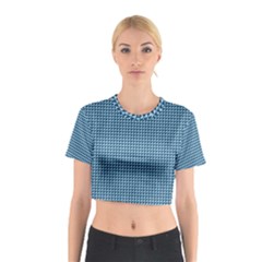 Blue Triangulate Cotton Crop Top by jumpercat