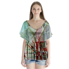 Hidden Strings Of Urity 10 V-neck Flutter Sleeve Top by bestdesignintheworld