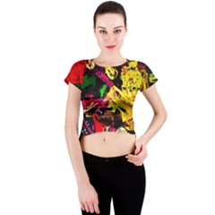 Spooky Attick 1 Crew Neck Crop Top by bestdesignintheworld