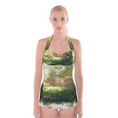 Highland Park 19 Boyleg Halter Swimsuit  by bestdesignintheworld