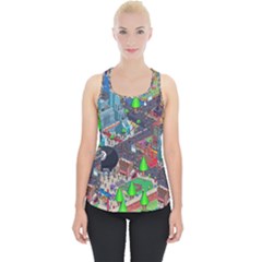 Pixel Art City Piece Up Tank Top by Sapixe