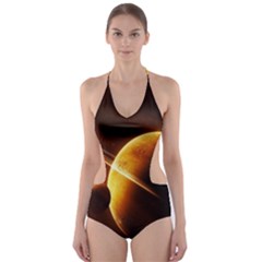 Planets Space Cut-out One Piece Swimsuit by Sapixe