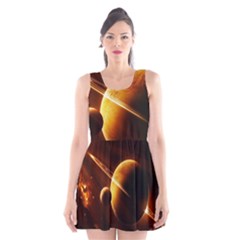 Planets Space Scoop Neck Skater Dress