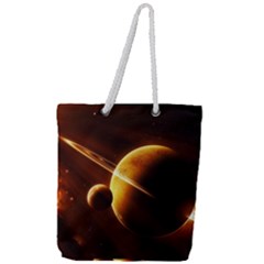 Planets Space Full Print Rope Handle Tote (large) by Sapixe