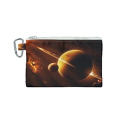 Planets Space Canvas Cosmetic Bag (small) by Sapixe