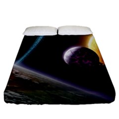 Planets In Space Fitted Sheet (queen Size) by Sapixe