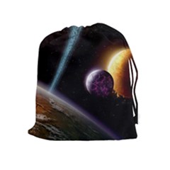 Planets In Space Drawstring Pouches (extra Large) by Sapixe