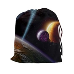 Planets In Space Drawstring Pouches (xxl) by Sapixe