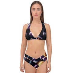 Planets In Space Double Strap Halter Bikini Set by Sapixe