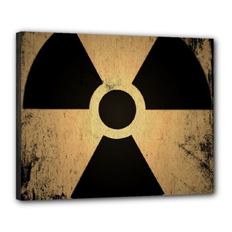 Radioactive Warning Signs Hazard Canvas 20  X 16  by Sapixe