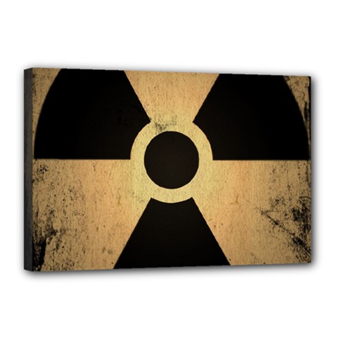 Radioactive Warning Signs Hazard Canvas 18  X 12  by Sapixe