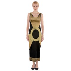 Radioactive Warning Signs Hazard Fitted Maxi Dress by Sapixe