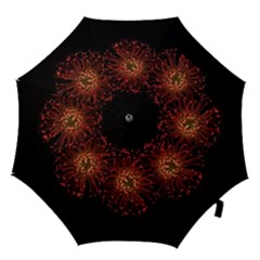 Red Flower Blooming In The Dark Hook Handle Umbrellas (small) by Sapixe