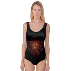 Red Flower Blooming In The Dark Princess Tank Leotard  by Sapixe