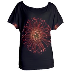 Red Flower Blooming In The Dark Women s Oversized Tee by Sapixe