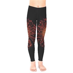 Red Flower Blooming In The Dark Kids  Legging by Sapixe