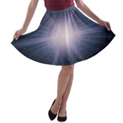 Real Photographs In Saturns Rings A-line Skater Skirt by Sapixe