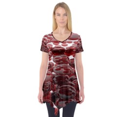 Red Lentils Short Sleeve Tunic  by Sapixe