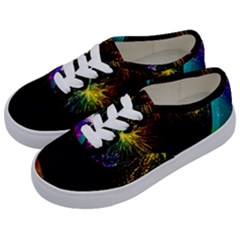 Rainbow Fireworks Celebration Colorful Abstract Kids  Classic Low Top Sneakers by Sapixe