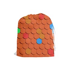 Roof Brick Colorful Red Roofing Drawstring Pouches (large)  by Sapixe