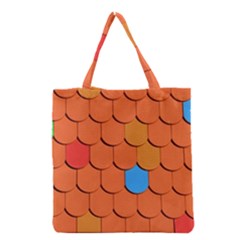 Roof Brick Colorful Red Roofing Grocery Tote Bag by Sapixe