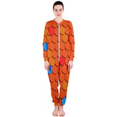 Roof Brick Colorful Red Roofing Onepiece Jumpsuit (ladies)  by Sapixe