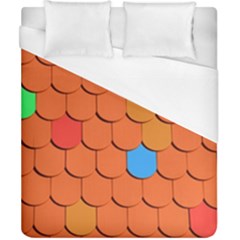 Roof Brick Colorful Red Roofing Duvet Cover (california King Size) by Sapixe