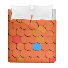 Roof Brick Colorful Red Roofing Duvet Cover Double Side (full/ Double Size) by Sapixe