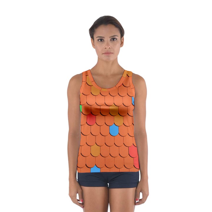 Roof Brick Colorful Red Roofing Sport Tank Top 