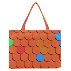 Roof Brick Colorful Red Roofing Zipper Medium Tote Bag by Sapixe