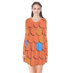 Roof Brick Colorful Red Roofing Flare Dress by Sapixe