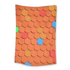 Roof Brick Colorful Red Roofing Small Tapestry by Sapixe