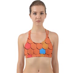 Roof Brick Colorful Red Roofing Back Web Sports Bra by Sapixe