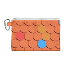 Roof Brick Colorful Red Roofing Canvas Cosmetic Bag (medium) by Sapixe