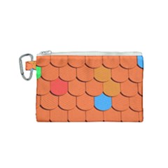 Roof Brick Colorful Red Roofing Canvas Cosmetic Bag (small) by Sapixe