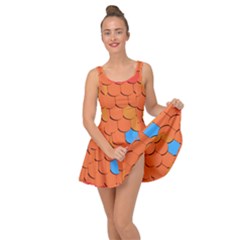 Roof Brick Colorful Red Roofing Inside Out Dress by Sapixe