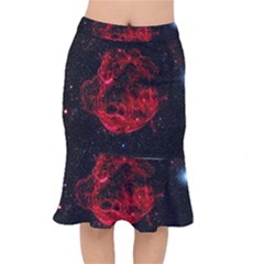 Red Nebulae Stella Mermaid Skirt by Sapixe