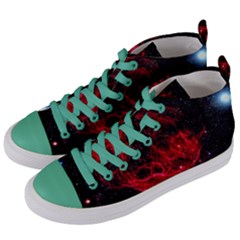 Red Nebulae Stella Women s Mid-top Canvas Sneakers