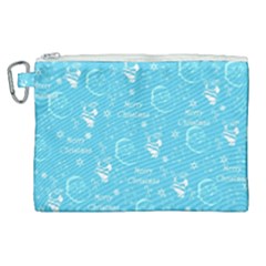 Santa Christmas Collage Blue Background Canvas Cosmetic Bag (xl) by Sapixe