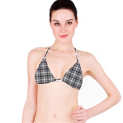 Seamless Pattern Background Black And White Bikini Top by Sapixe