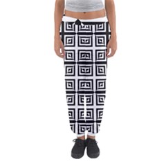 Seamless Pattern Background Black And White Women s Jogger Sweatpants by Sapixe