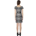 Seamless Pattern Background Black And White Short Sleeve Skater Dress View2