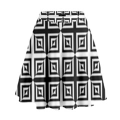 Seamless Pattern Background Black And White High Waist Skirt by Sapixe