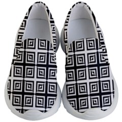 Seamless Pattern Background Black And White Kid s Lightweight Slip Ons