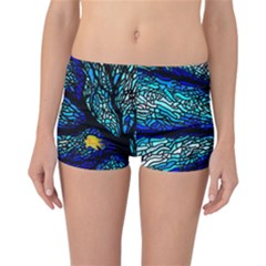 Sea Fans Diving Coral Stained Glass Reversible Boyleg Bikini Bottoms by Sapixe