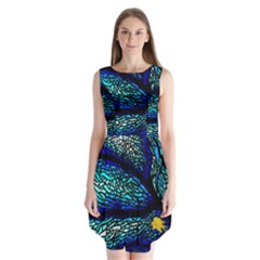 Sea Fans Diving Coral Stained Glass Sleeveless Chiffon Dress   by Sapixe