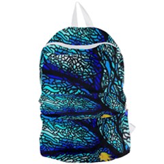 Sea Fans Diving Coral Stained Glass Foldable Lightweight Backpack